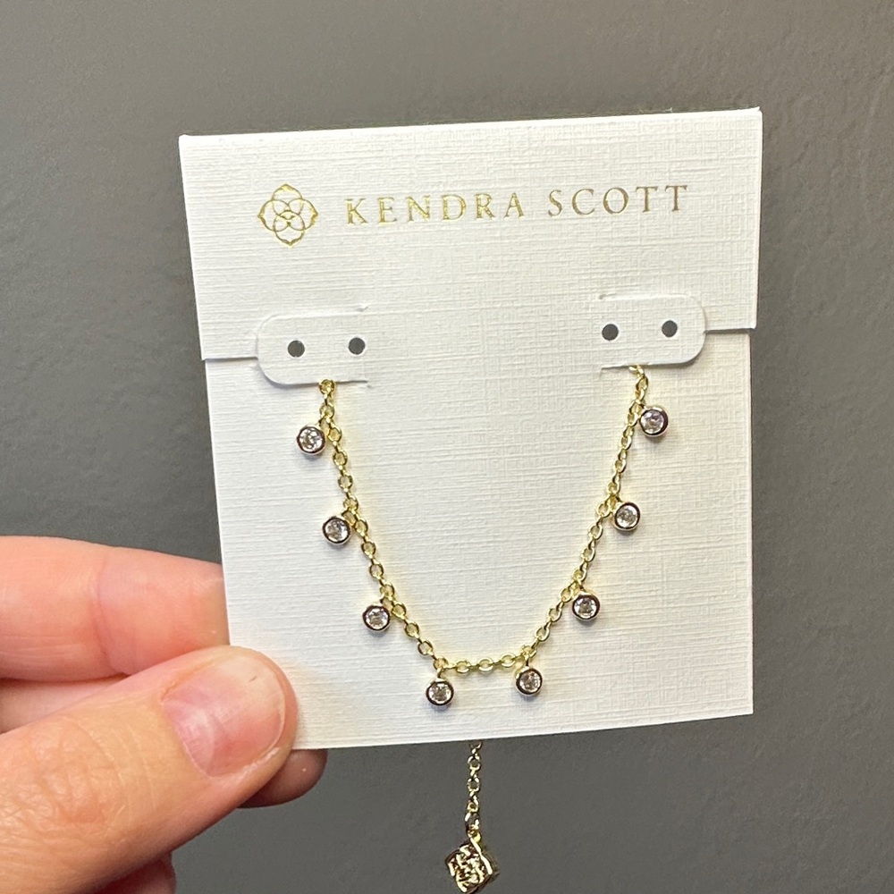 Kendra Scott Gold Bracelet with Clear Crystal Charms - NWT